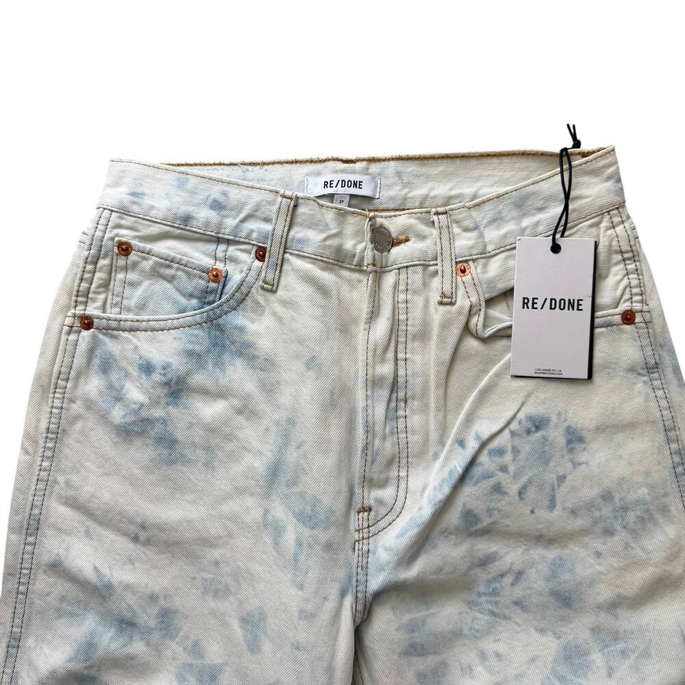 Re/Done 90s High Rise Loose Jeans Button Fly Bleached Wash Denim Size 27 - Picture 3 of 7